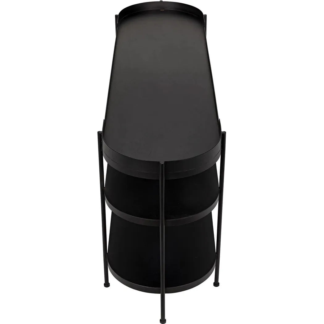 Cassio Black Steel Geometric Console Table