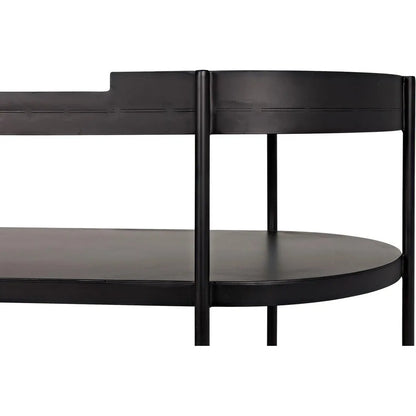 Cassio Black Steel Geometric Console Table