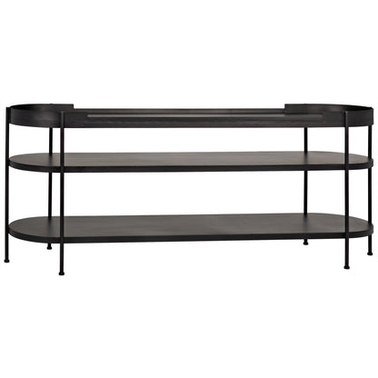 Cassio Black Steel Geometric Console Table-Console Tables-Noir-Sideboards and Things