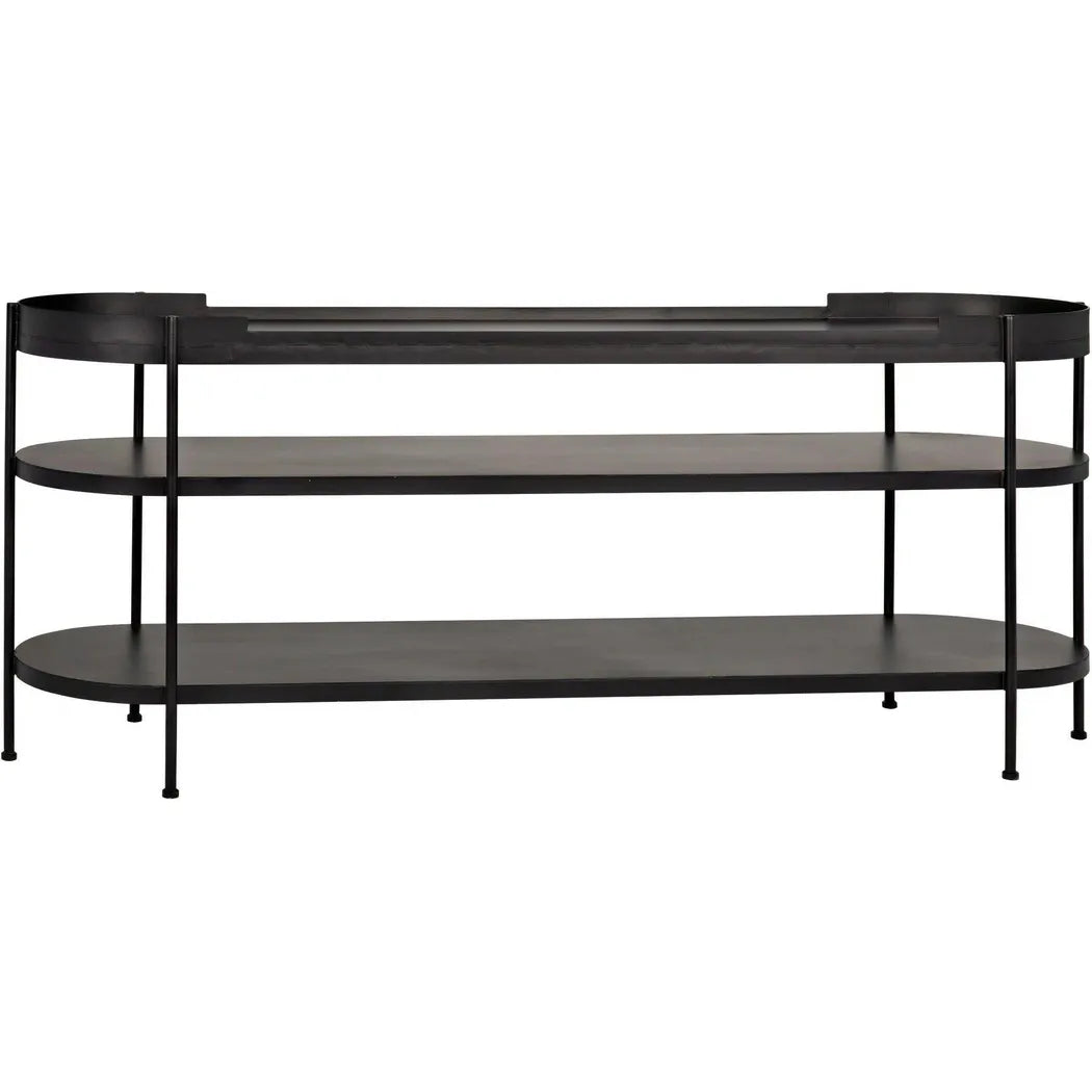 Cassio Black Steel Geometric Console Table