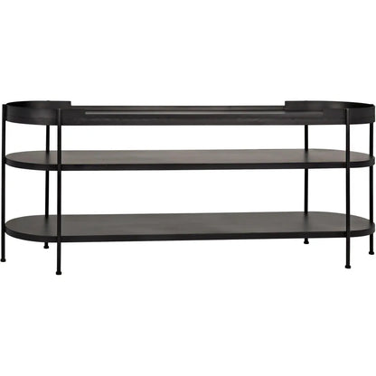 Cassio Black Steel Geometric Console Table