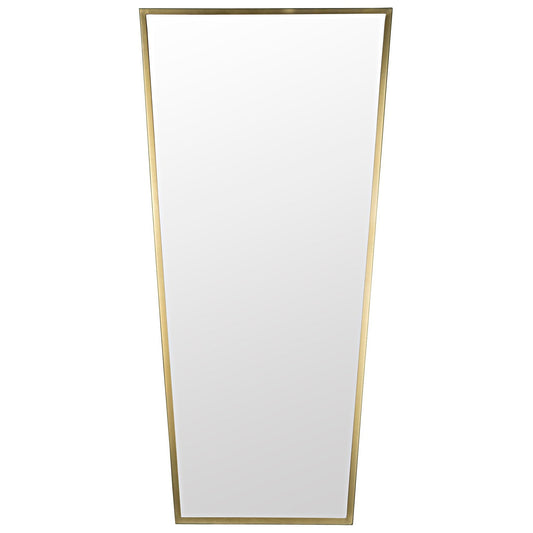 Cassio Steel Vertical Mirror With Brass Finish-Wall Mirrors-Noir-Sideboards and Things