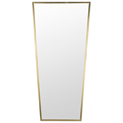 Cassio Steel Vertical Mirror With Brass Finish-Wall Mirrors-Noir-Sideboards and Things