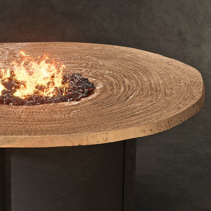 Nature's Wood Round Firepit Table Live Edge Top