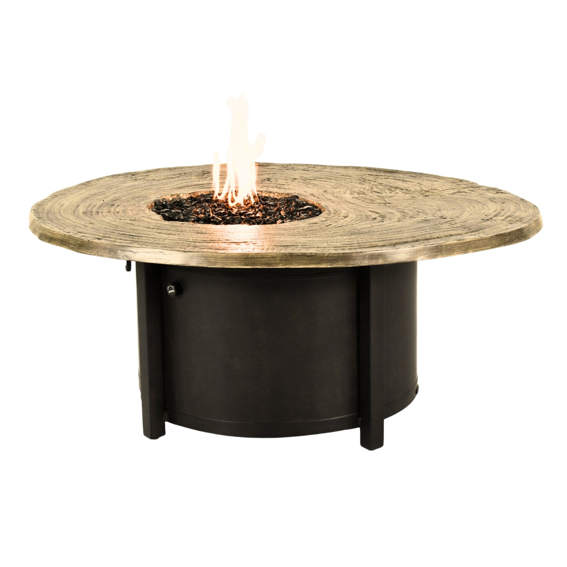 Nature's Wood Round Firepit Table Live Edge Top