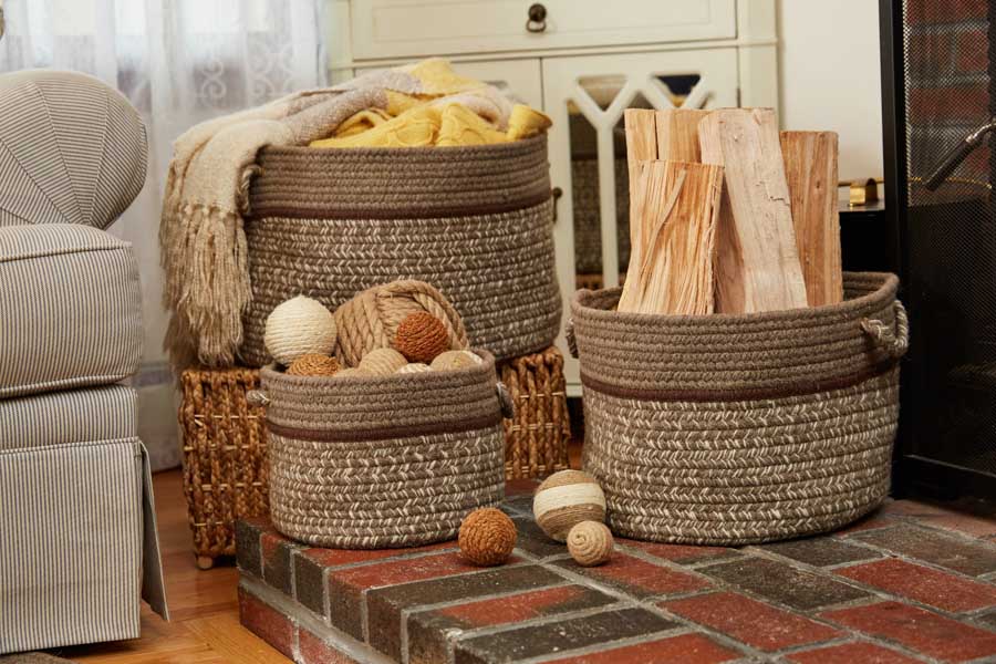 Rhody Rug Casual Comfort Wool Braided Handmade Basket