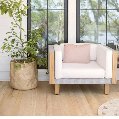 Catalina Lounge Chair All Weather Wicker & Teak Wood -- view 18