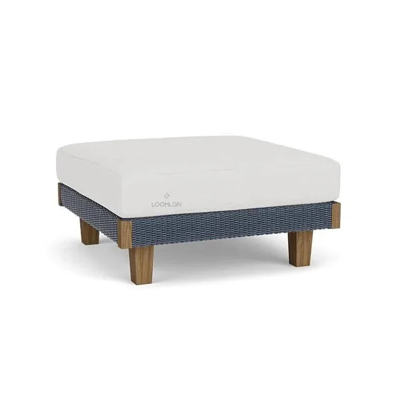 Catalina Ottoman All Weather Wicker & Teak Wood -- view 2