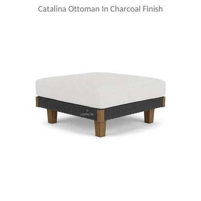 Catalina Ottoman All Weather Wicker & Teak Wood -- view 4