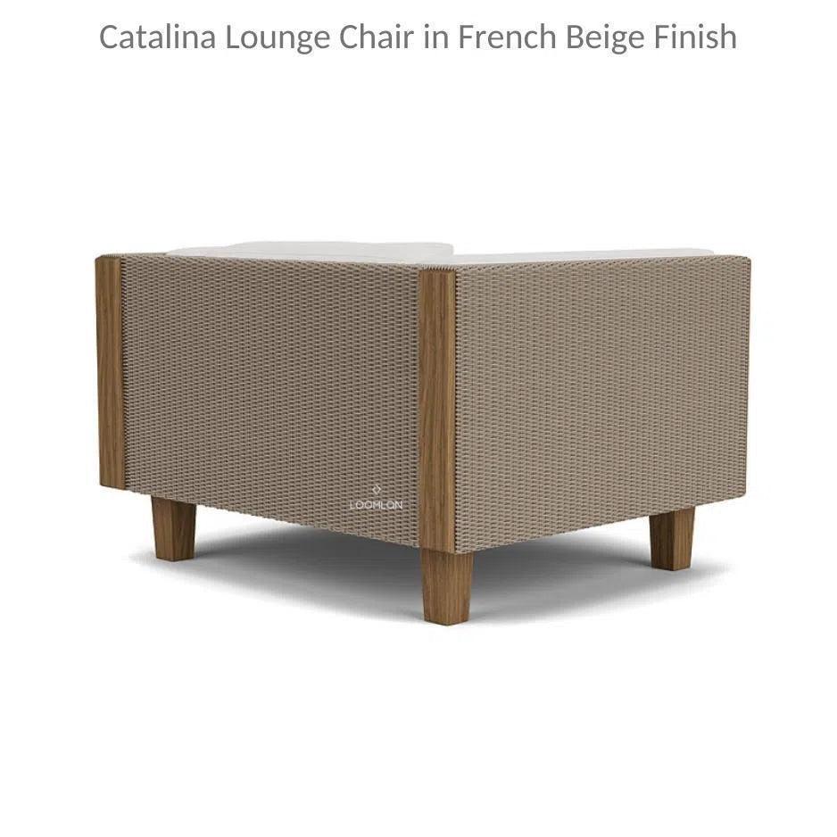 Catalina Wicker Lounge Chair Ottoman & Teak Table -- view 5