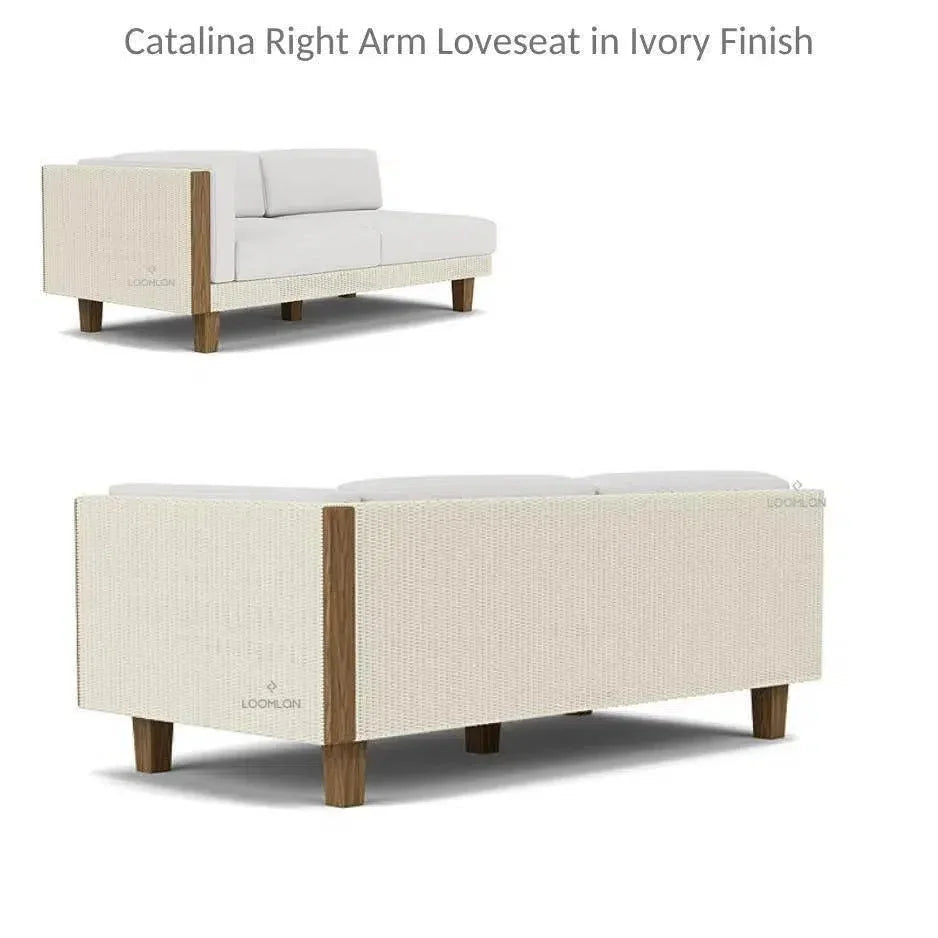 Lloyd Flanders Catalina Wicker Sectional Ottoman & End Table Patio Set