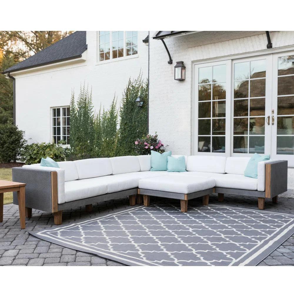 Lloyd Flanders Catalina Wicker Sectional Ottoman & End Table Patio Set