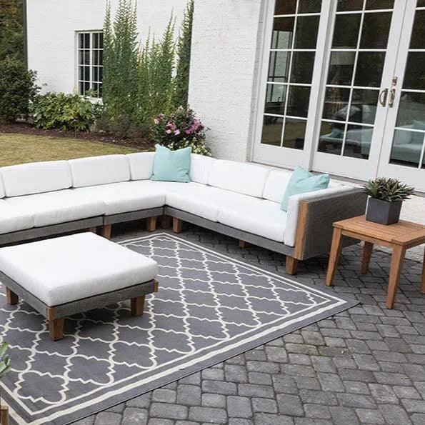 Lloyd Flanders Catalina Wicker Sectional Ottoman & End Table Patio Set
