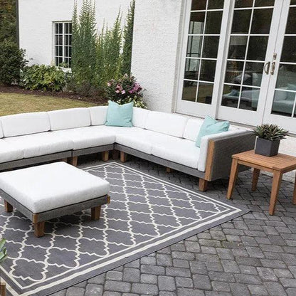 Lloyd Flanders Catalina Wicker Sectional Ottoman & End Table Patio Set
