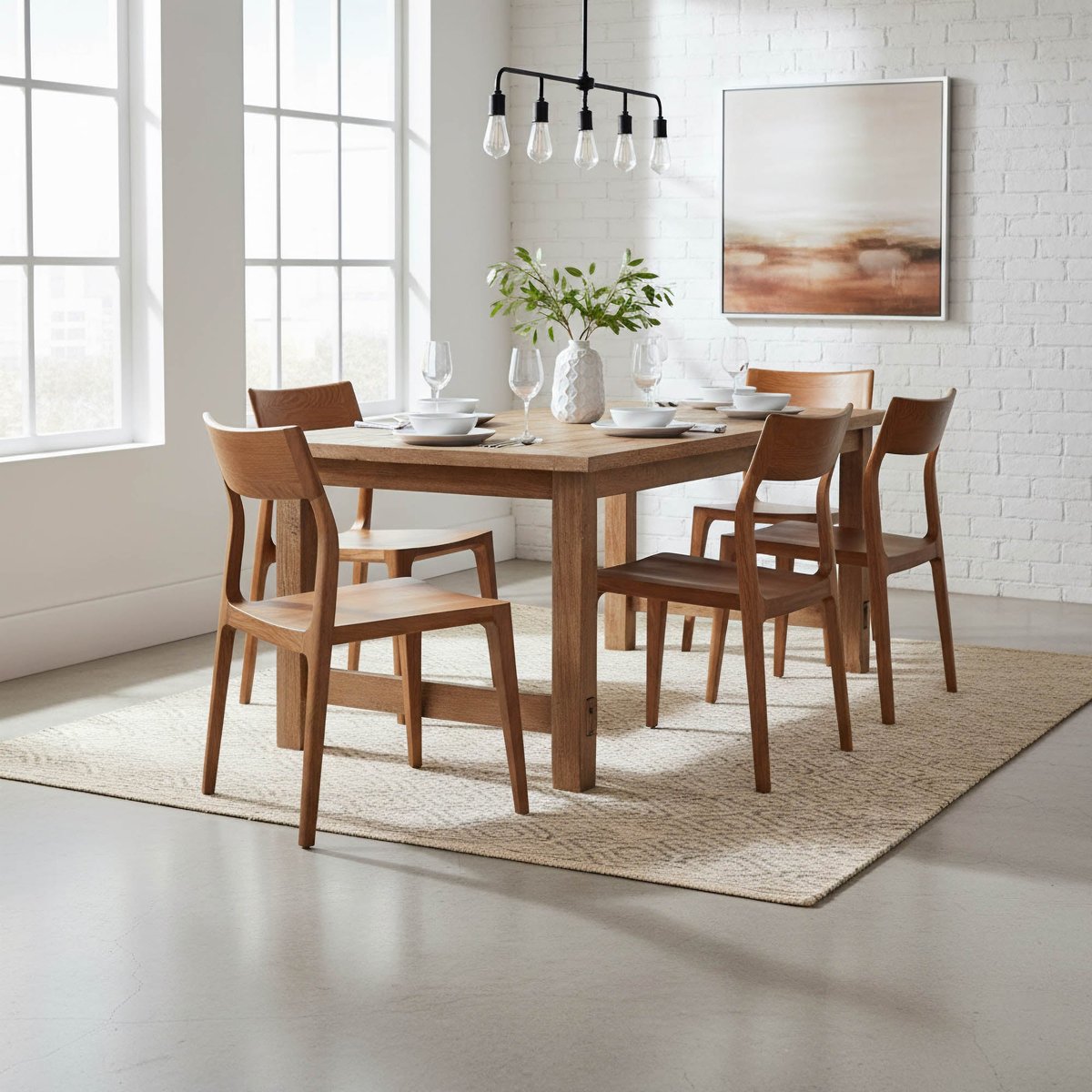 LH Home Catania Wooden Armless Dining Chair (Set of 2)