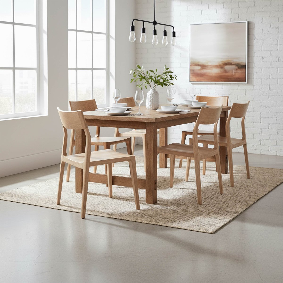 LH Home Catania Wooden Armless Dining Chair (Set of 2)