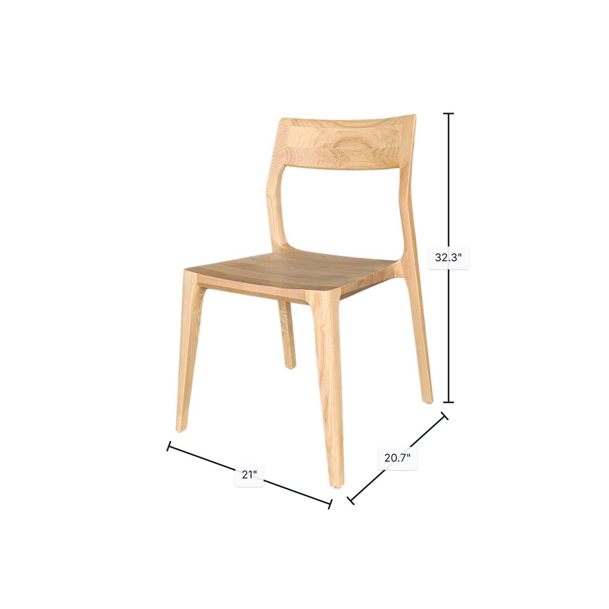 LH Home Catania Wooden Armless Dining Chair (Set of 2)