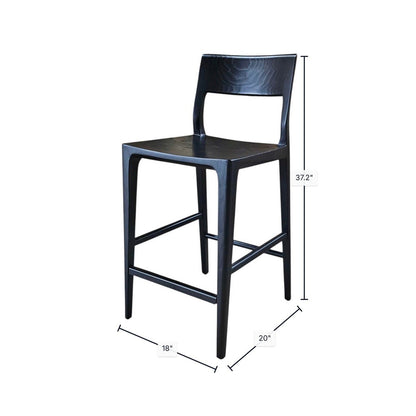 LH Home Catania Wooden Barstool With Footrest