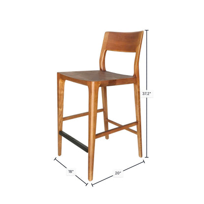 LH Home Catania Wooden Barstool With Footrest