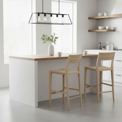 LH Home Catania Wooden Barstool With Footrest