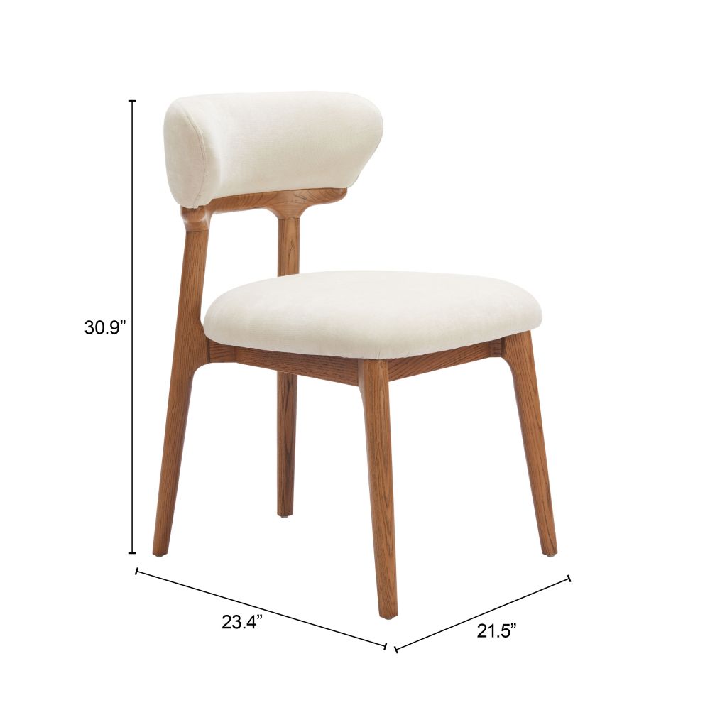 Zuo Modern Cedar Fabric Armless Dining Chair (Set of 2)