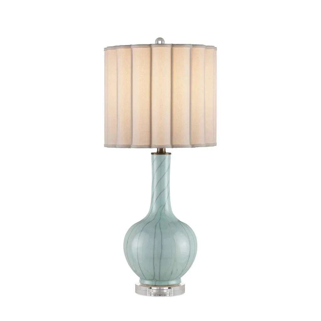 Celadon Crackle Crystal Base Table Lamp