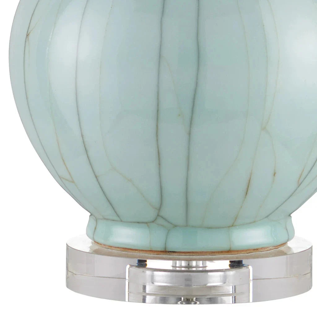 Celadon Crackle Crystal Base Table Lamp