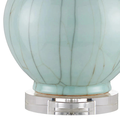 Celadon Crackle Crystal Base Table Lamp