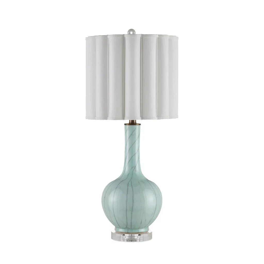 Celadon Crackle Crystal Base Table Lamp