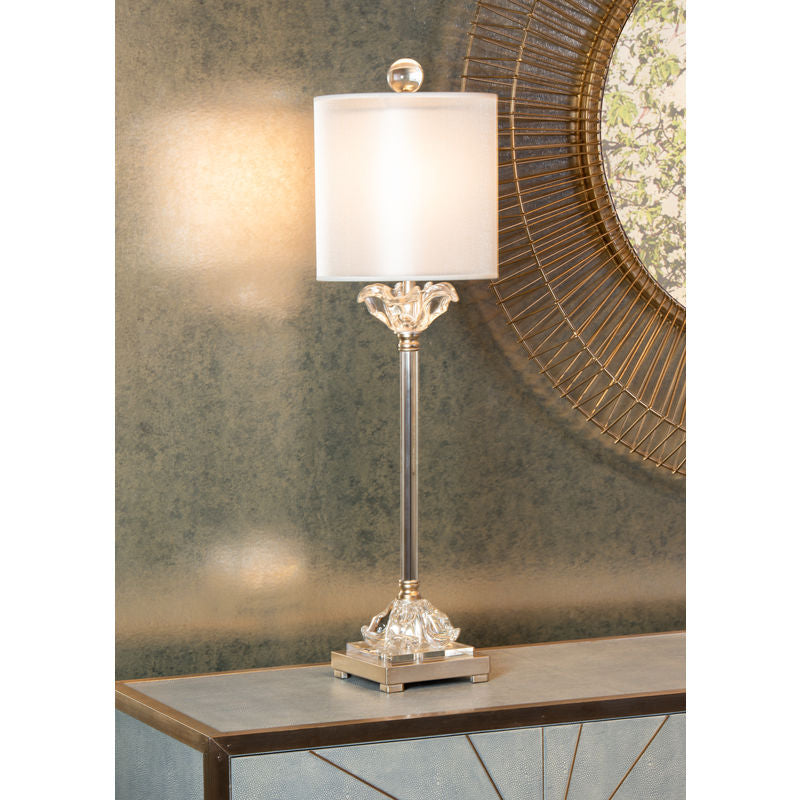Wildwood Celine Nickel Framed Clear Table Lamp