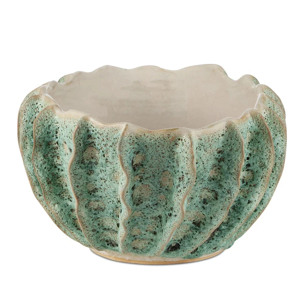 Ceramic Sunken Boat Oval Green Bowl