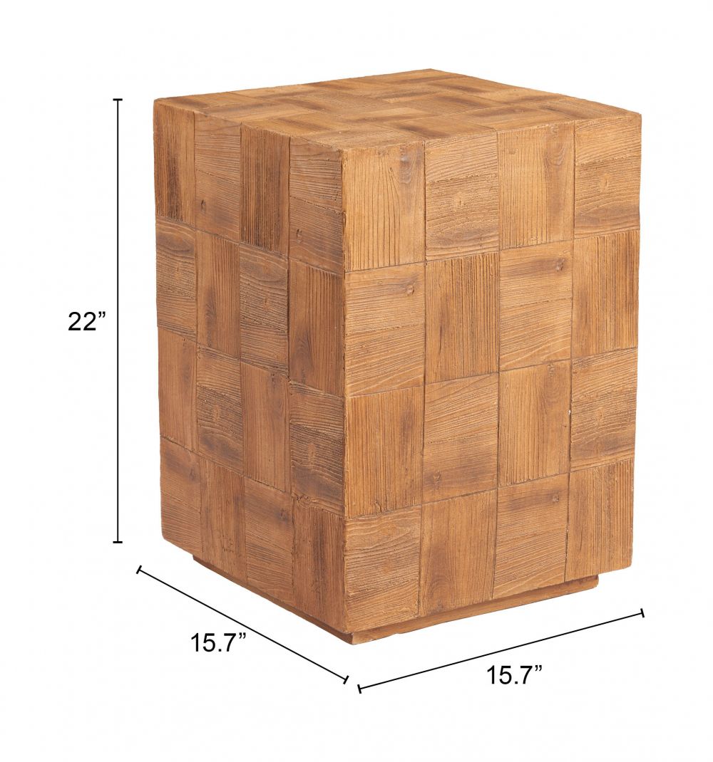 Zuo Modern Cetka Natural Faux Wood Side Table