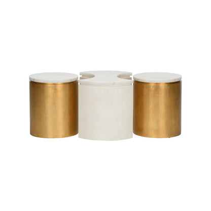 Chelsea House Chain Marble Top Barrel Shaped Table Set