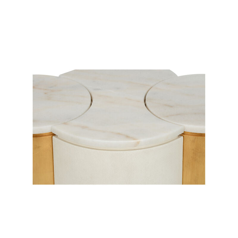 Chelsea House Chain Marble Top Barrel Shaped Table Set
