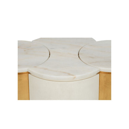 Chelsea House Chain Marble Top Barrel Shaped Table Set