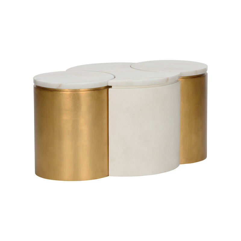 Chelsea House Chain Marble Top Barrel Shaped Table Set