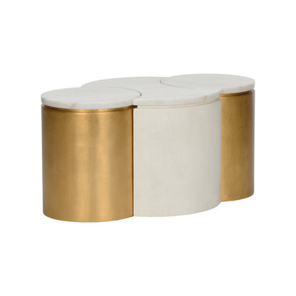 Chelsea House Chain Marble Top Barrel Shaped Table Set