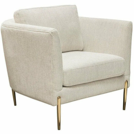 Chair in Light Cream Fabric with Gold Metal Legs Club Chairs Sideboards and Things  By Diamond Sofa