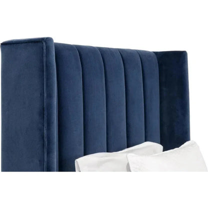 Chandler Blue Velvet Bed Frame - LOOMLAN - Essentials For Living - Beds