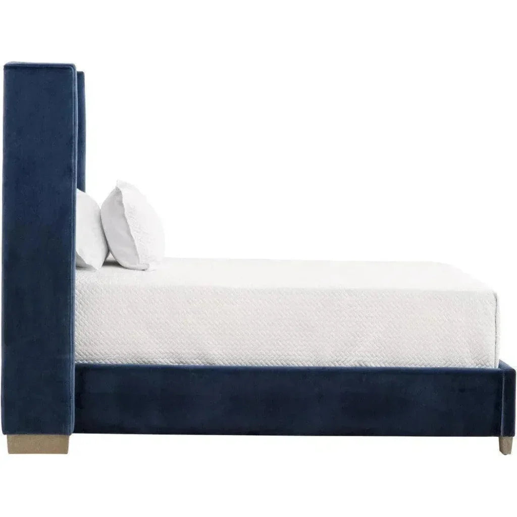 Chandler Blue Velvet Bed Frame - LOOMLAN - Essentials For Living - Beds