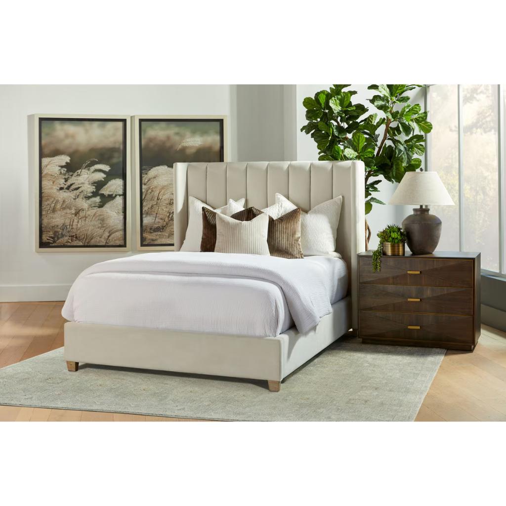 Chandler Wingback Velvet Bed