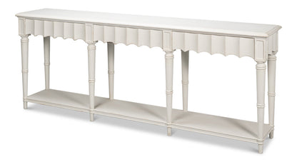 Chantal Console Table With Drawers and Storage in Antique White-Console Tables-Sarreid-LOOMLAN