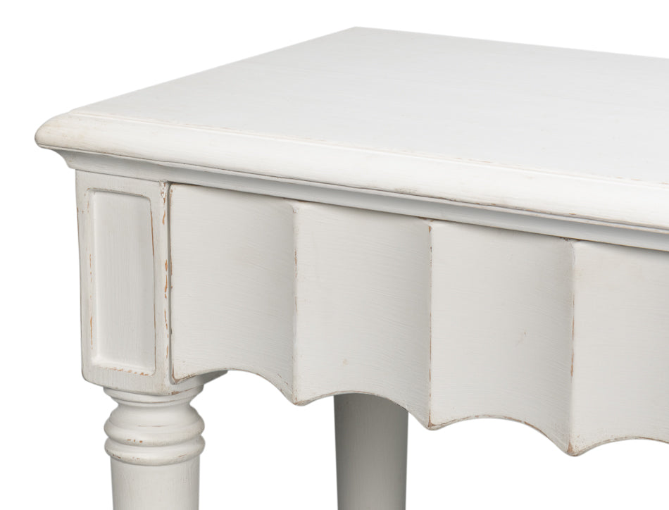 Chantal Console Table With Drawers and Storage in Antique White-Console Tables-Sarreid-LOOMLAN