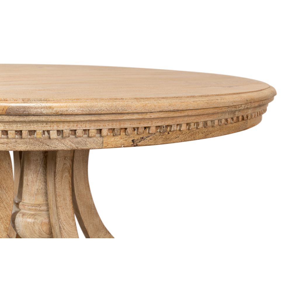 Chantal Pedestal Dining Table-Dining Tables-Sarreid-LOOMLAN