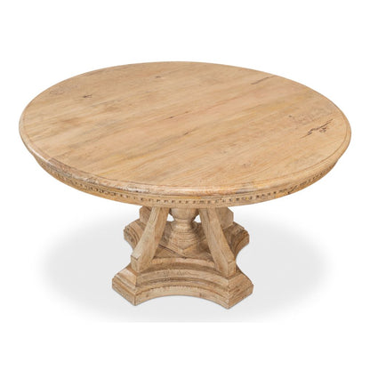 Chantal Pedestal Dining Table-Dining Tables-Sarreid-LOOMLAN