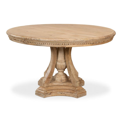 Chantal Pedestal Dining Table-Dining Tables-Sarreid-LOOMLAN