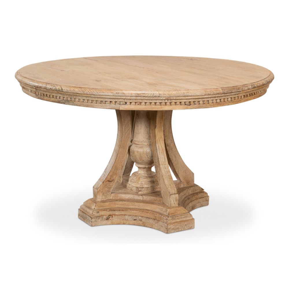 Chantal Pedestal Dining Table-Dining Tables-Sarreid-LOOMLAN