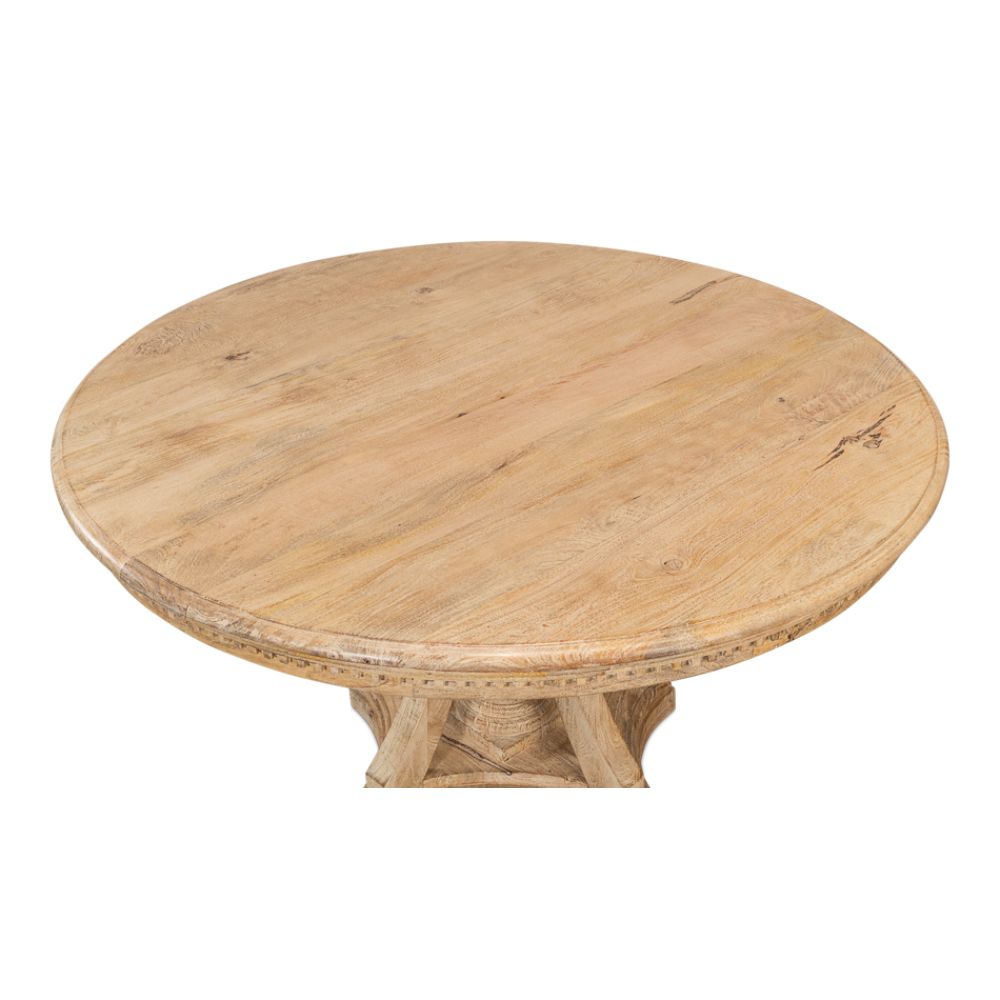 Chantal Pedestal Dining Table-Dining Tables-Sarreid-LOOMLAN