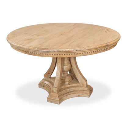 Chantal Pedestal Dining Table-Dining Tables-Sarreid-LOOMLAN