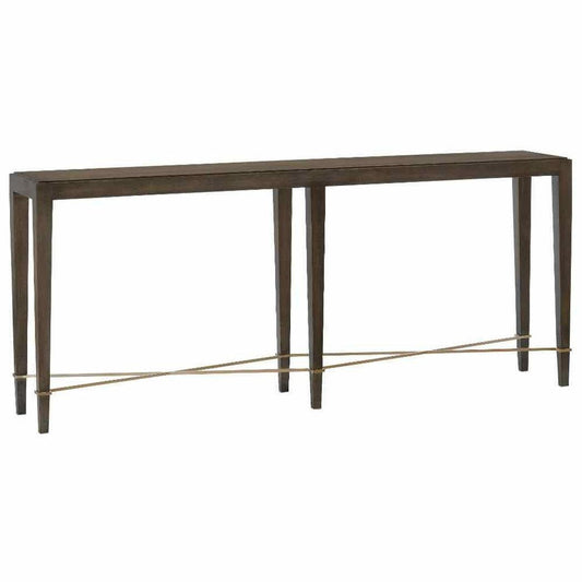 Chanterelle Champagne Verona Brown Console Table Console Tables Sideboards and Things By Currey & Co